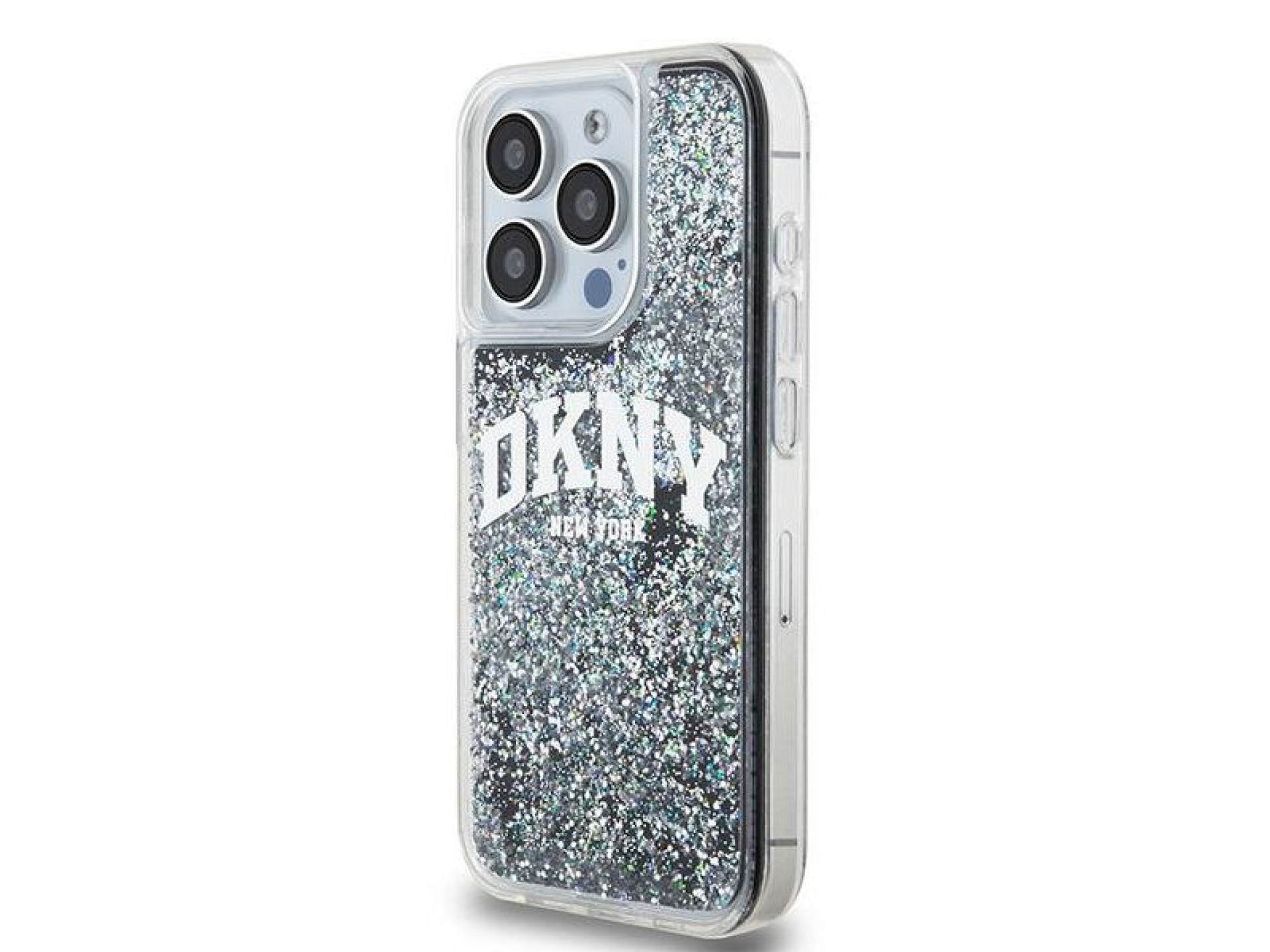 Capa DKNY Liquid Glitter Big Logo para iPhone 14 Pro - Preta