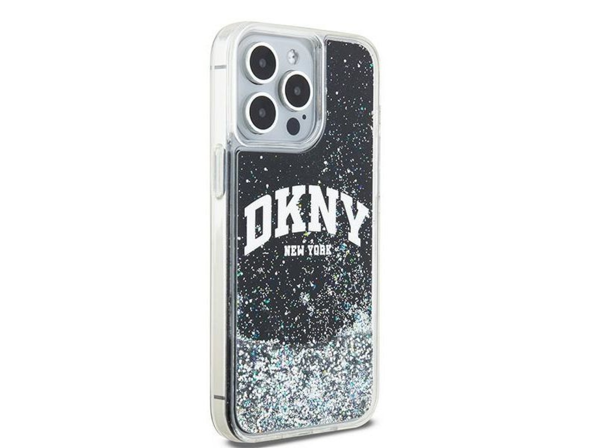 DKNY Liquid Glitter Big Logo iPhone 14 Pro Max Case - Black