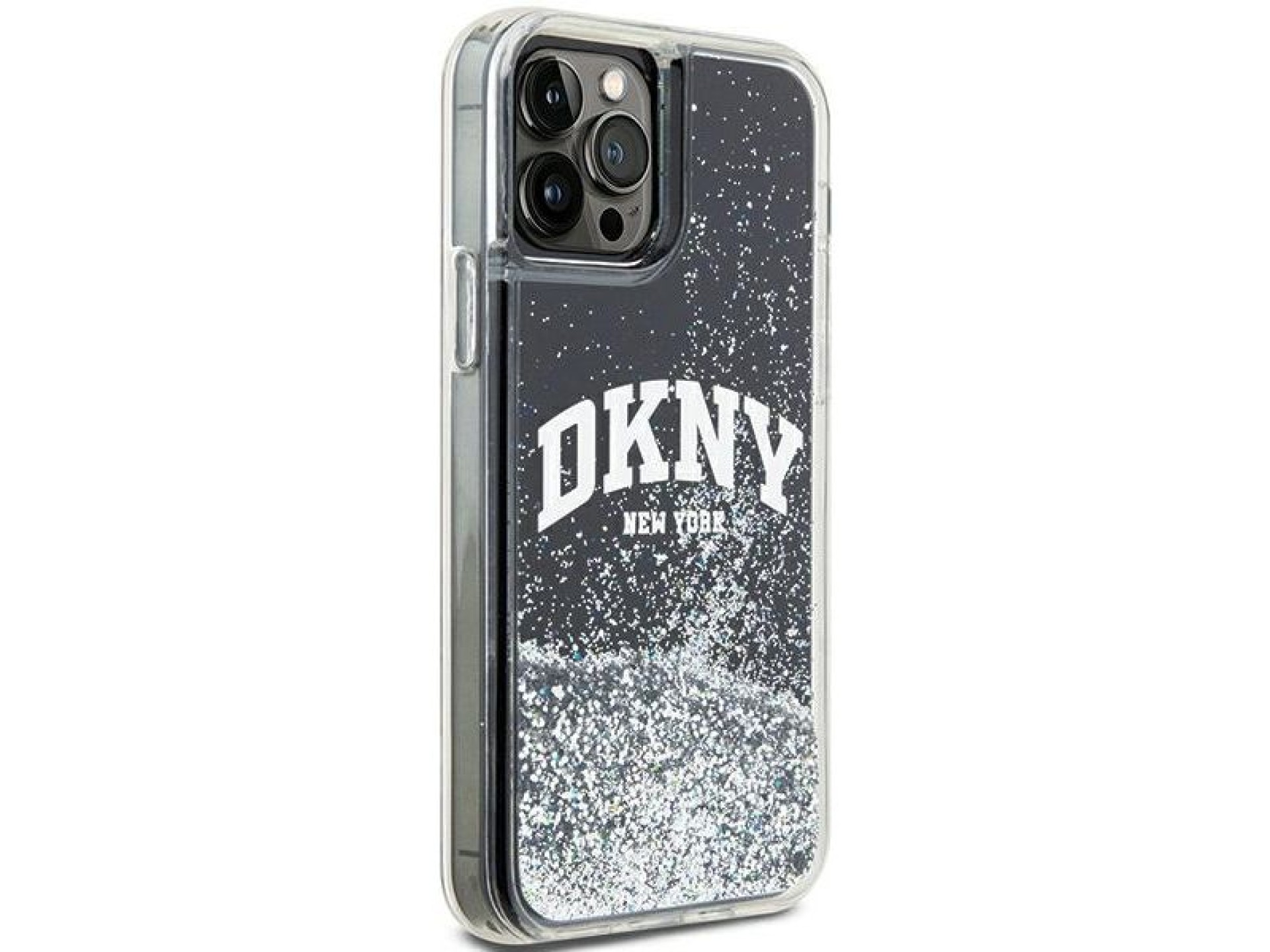 Capa DKNY Liquid Glitter Big Logo para iPhone 12 Pro/12 - Preta