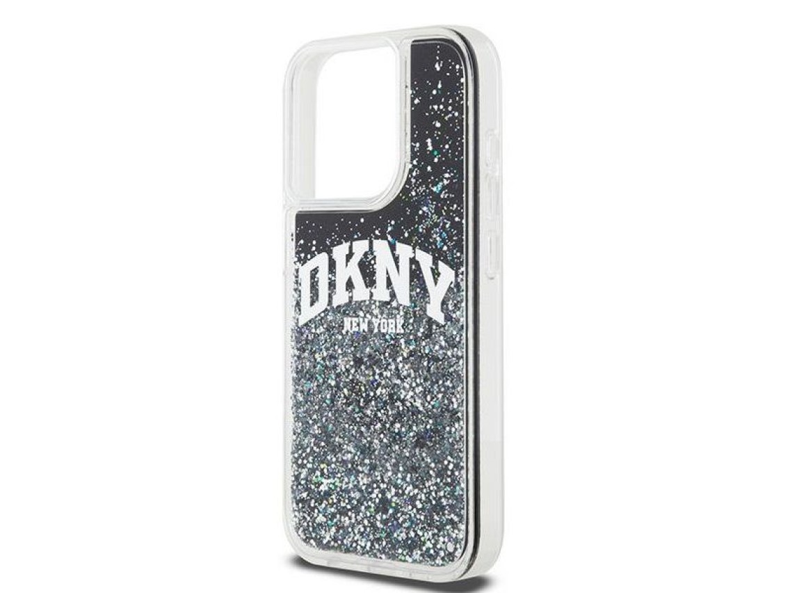Capa DKNY Liquid Glitter Big Logo para iPhone 13 Pro / 13 - Preta
