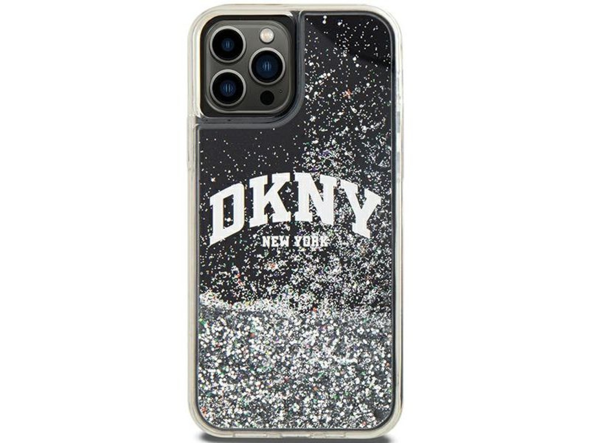 Capa DKNY Liquid Glitter Big Logo para iPhone 12 Pro/12 - Preta