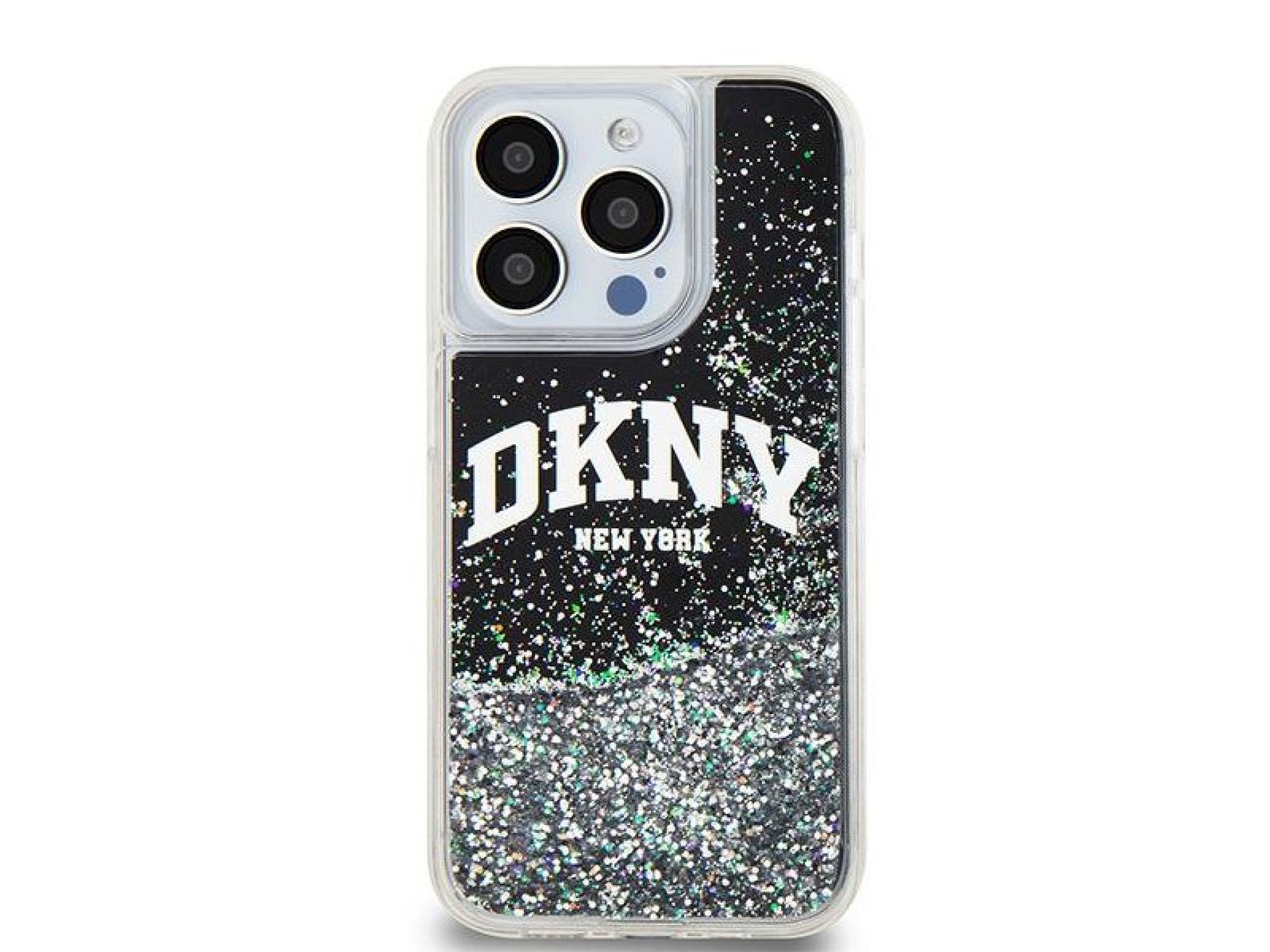 Capa DKNY Liquid Glitter Big Logo para iPhone 13 Pro / 13 - Preta