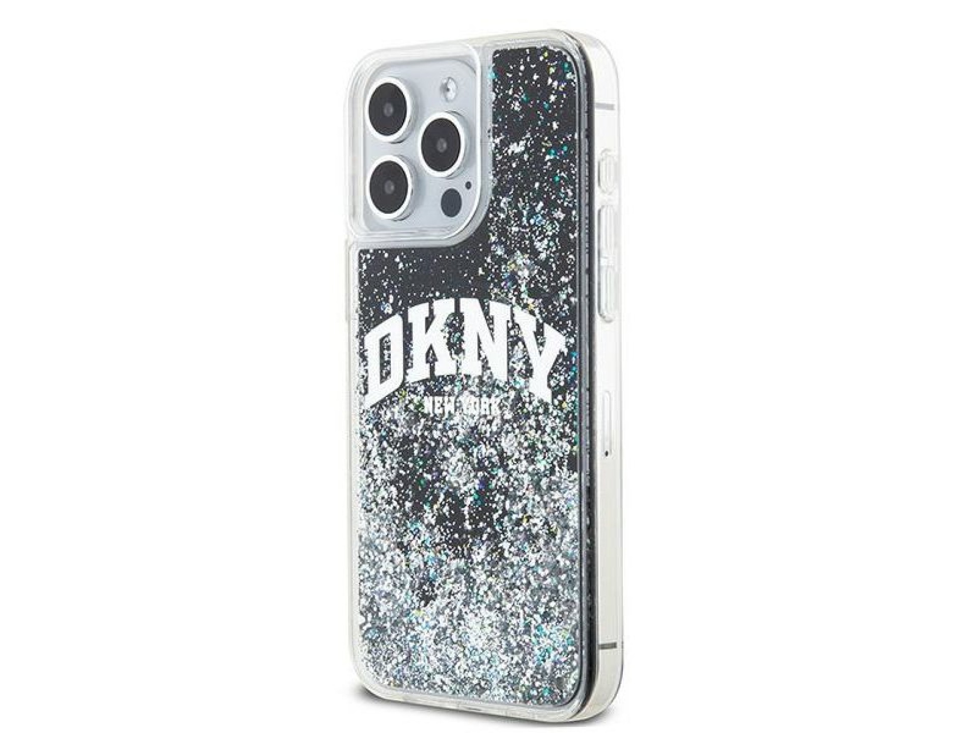 DKNY Liquid Glitter Big Logo iPhone 13 Pro Max Case - Black