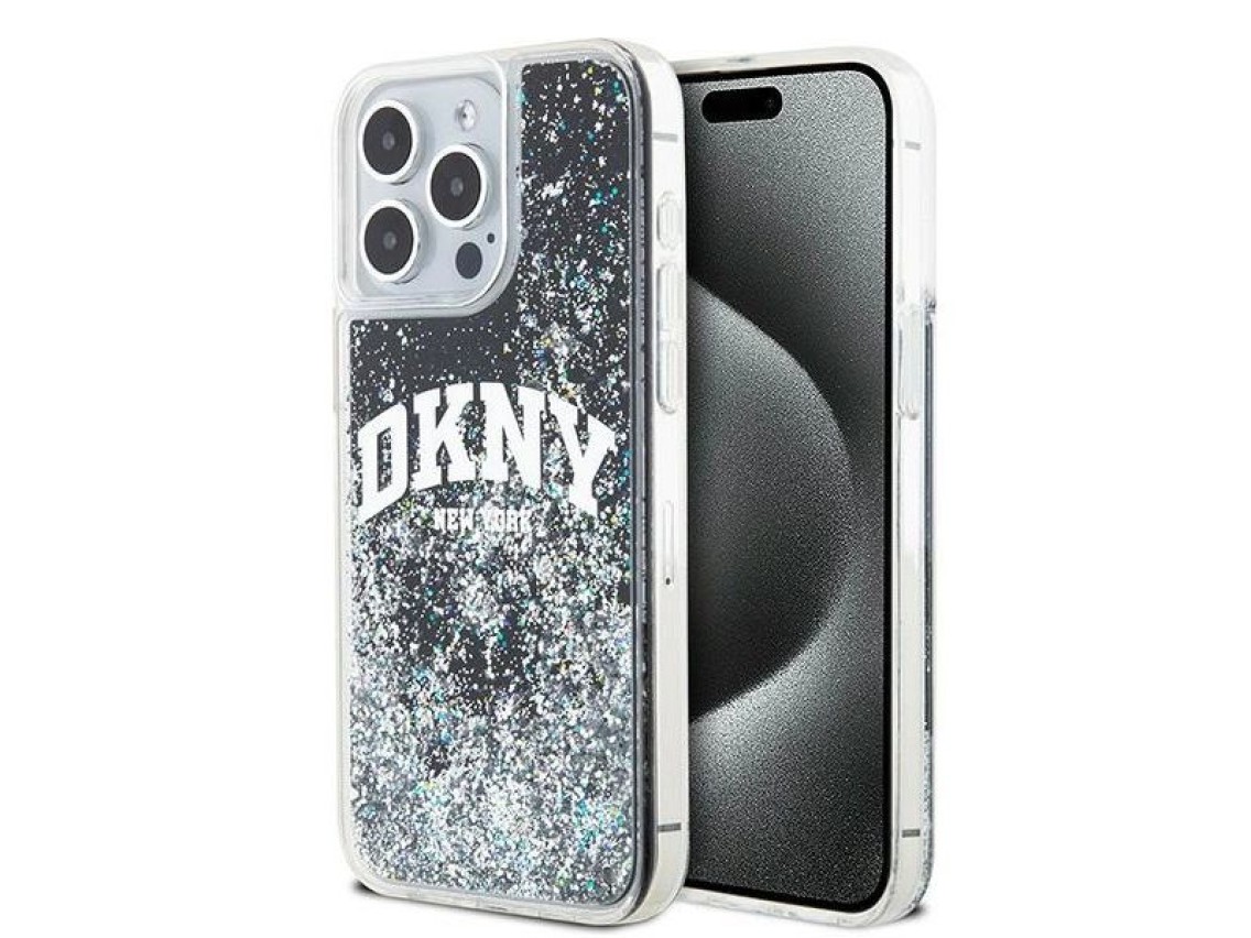 DKNY Liquid Glitter Big Logo iPhone 13 Pro Max Case - Black