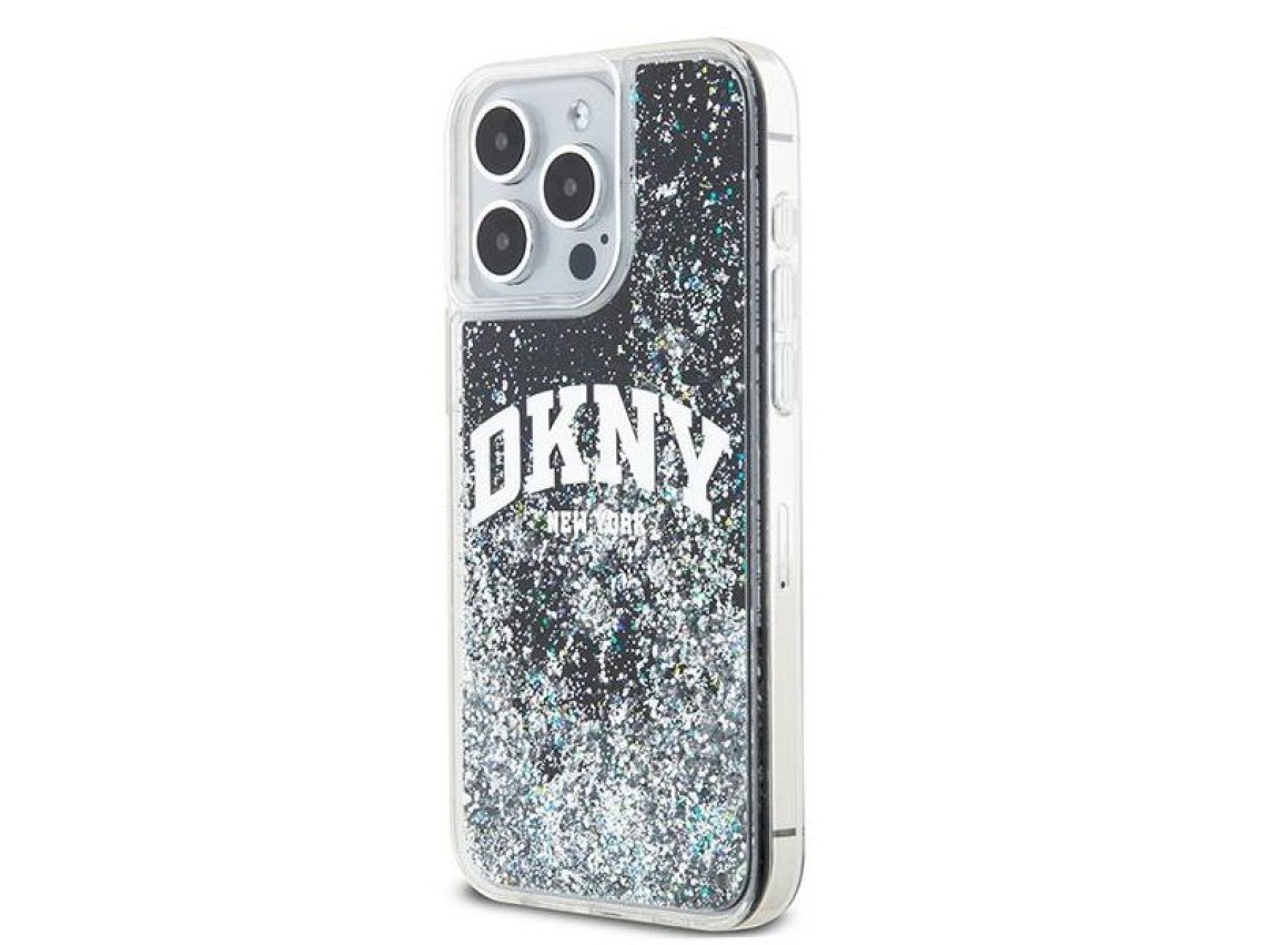 DKNY Liquid Glitter Big Logo iPhone 13 Pro Max Case - Black