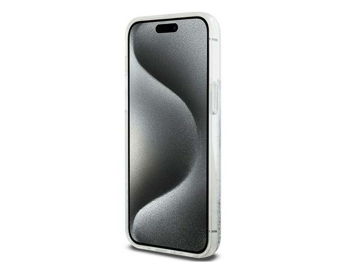 DKNY Liquid Glitter Big Logo case for iPhone 15 Pro - white