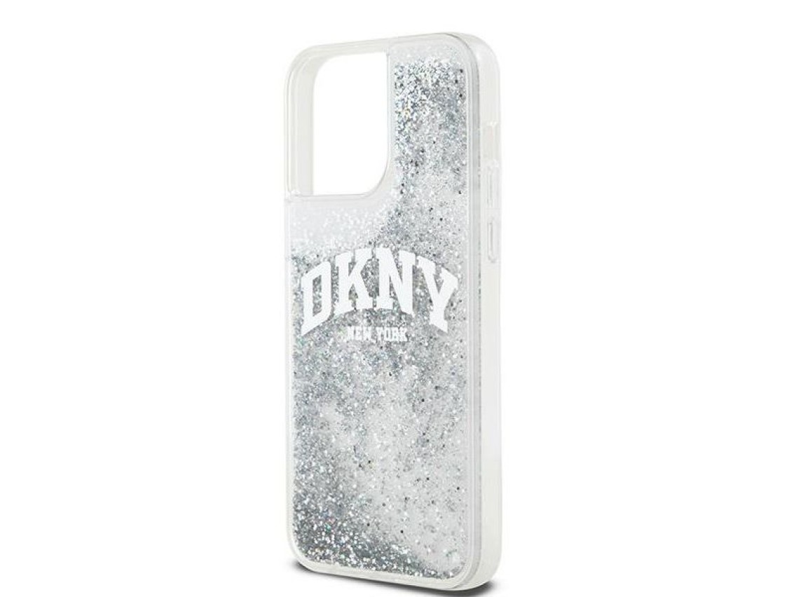DKNY Liquid Glitter Big Logo case for iPhone 15 Pro - white