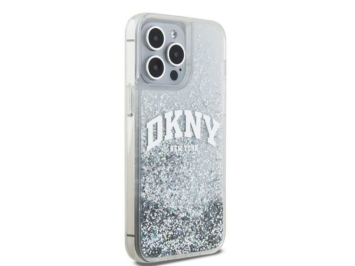 DKNY Liquid Glitter Big Logo case for iPhone 15 Pro - white