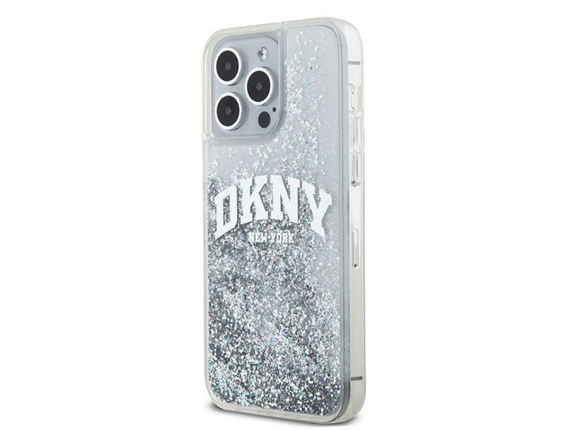 DKNY Liquid Glitter Big Logo case for iPhone 15 Pro - white