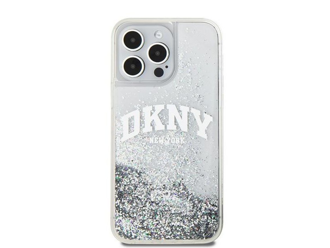 DKNY Liquid Glitter Big Logo case for iPhone 15 Pro - white