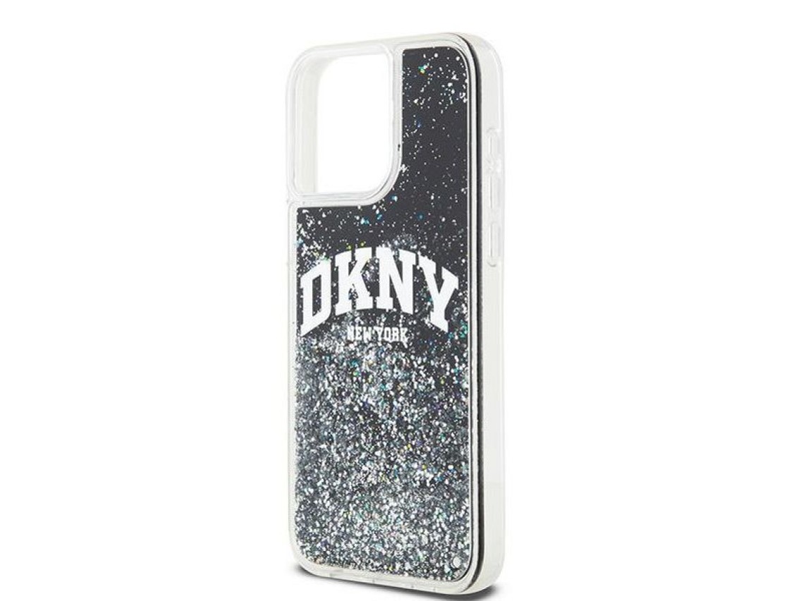 DKNY Liquid Glitter Big Logo iPhone 14 Pro Max Case - Black