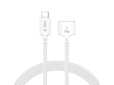 Cable Tech-Protect MMC01 Ultraboost USB-C / USB-C MagSafe 3 de 140 W y 200 cm para MacBook - Blanco Cable Tech-Protect MMC01 Ultraboost USB-C / USB-C MagSafe 3 de 140 W y 200 cm para MacBook - Blanco