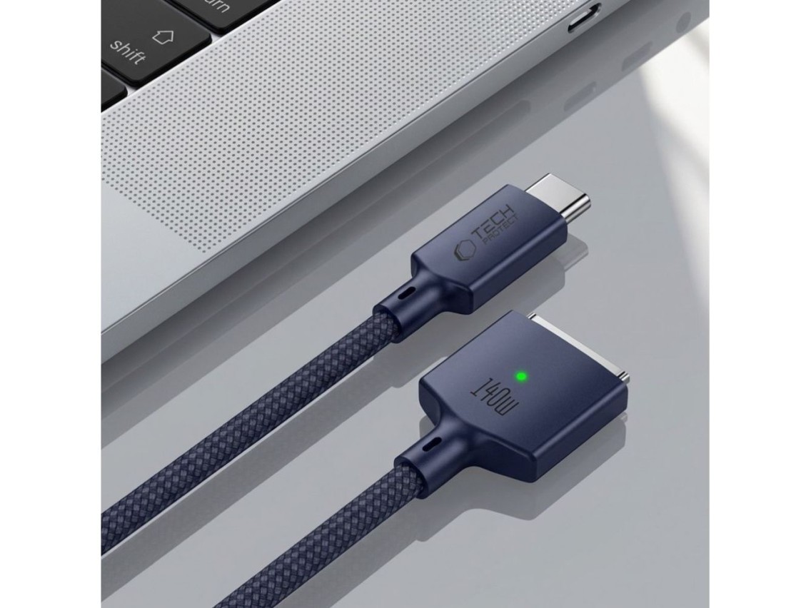 Tech-Protect MMC01 Ultraboost USB-C / USB-C MagSafe 3 140W 200cm Cable for MacBook - Navy Blue