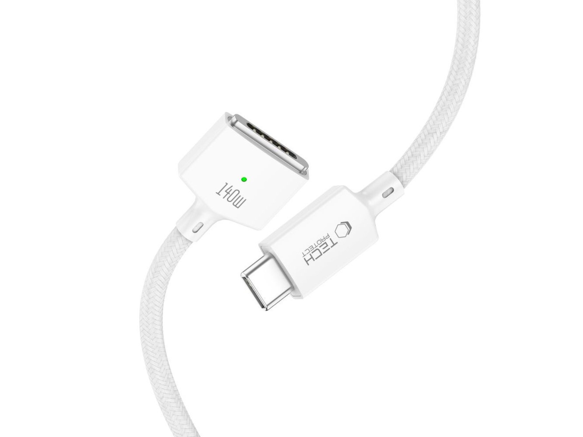 Tech-Protect MMC01 Ultraboost USB-C / USB-C MagSafe 3 140W 200cm Cable for MacBook - White