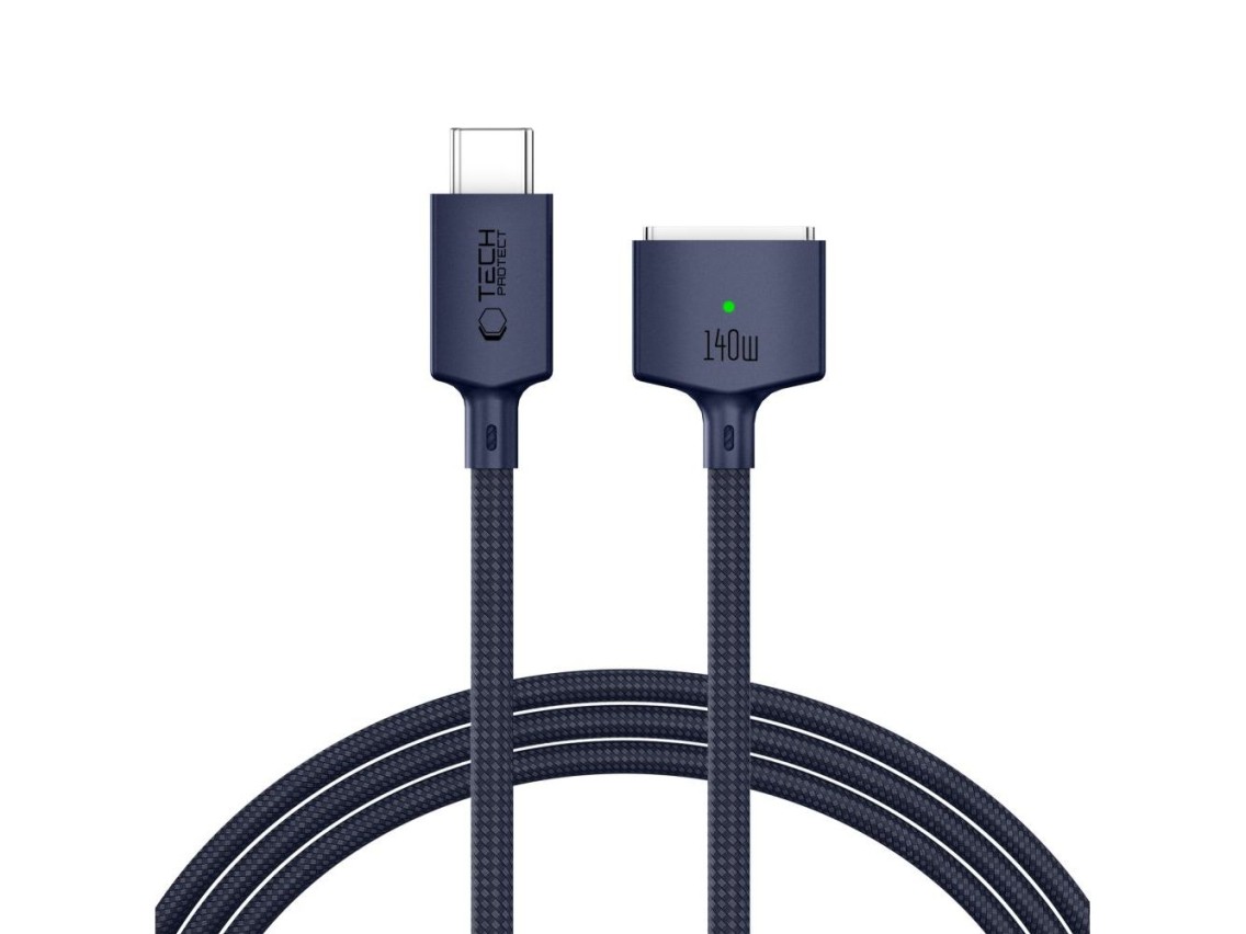 Tech-Protect MMC01 Ultraboost USB-C / USB-C MagSafe 3 140W 200cm Cable for MacBook - Navy Blue