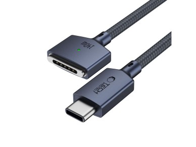 Cabo Tech-Protect MMC01 Ultraboost USB-C / USB-C MagSafe 3 140W 200cm para MacBook - Azul Marinho