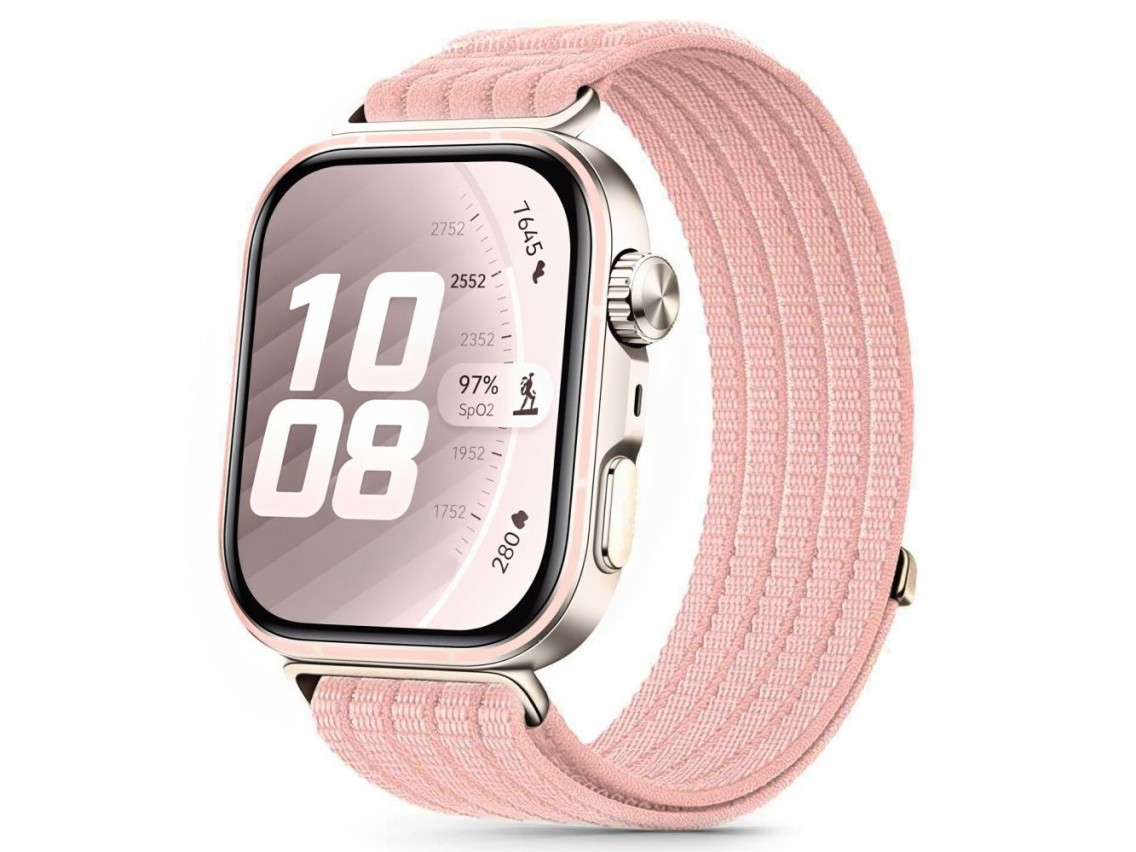 Pulseira de nylon Tech-Protect para Huawei Watch Fit 3 / 4 / 4 Pro / 5 / 5 Pro - Rosa