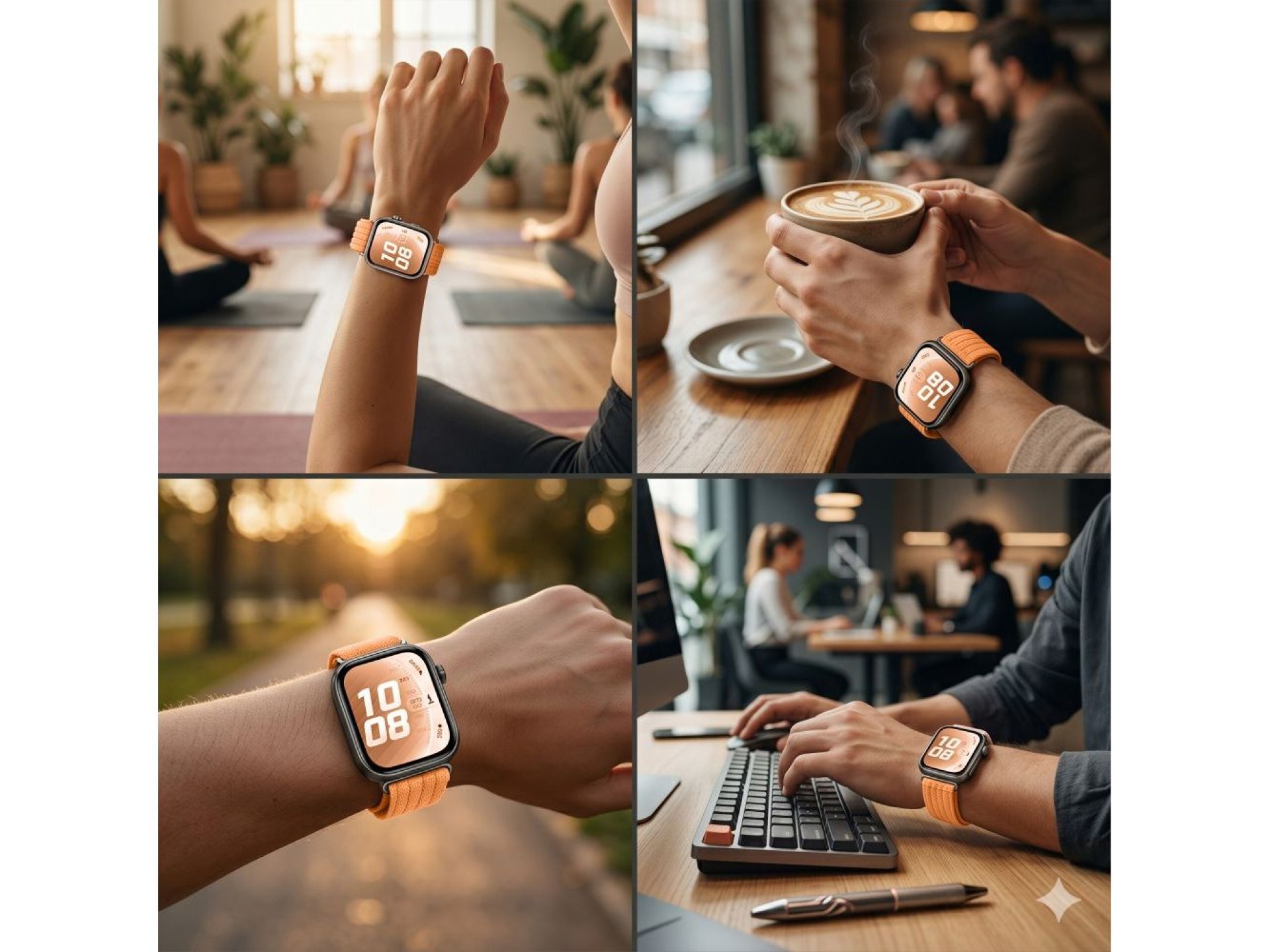 Correa de nailon Tech-Protect para Huawei Watch Fit 3 / 4 / 4 Pro / 5 / 5 Pro - Naranja