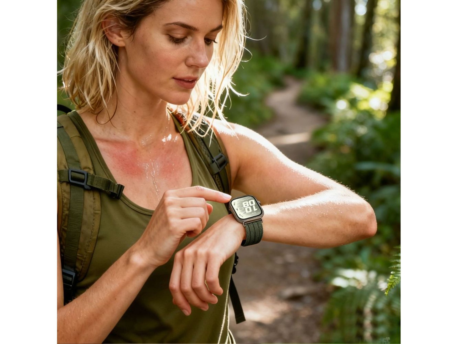 Correa de nailon Tech-Protect para Huawei Watch Fit 3 / 4 / 4 Pro / 5 / 5 Pro - Verde