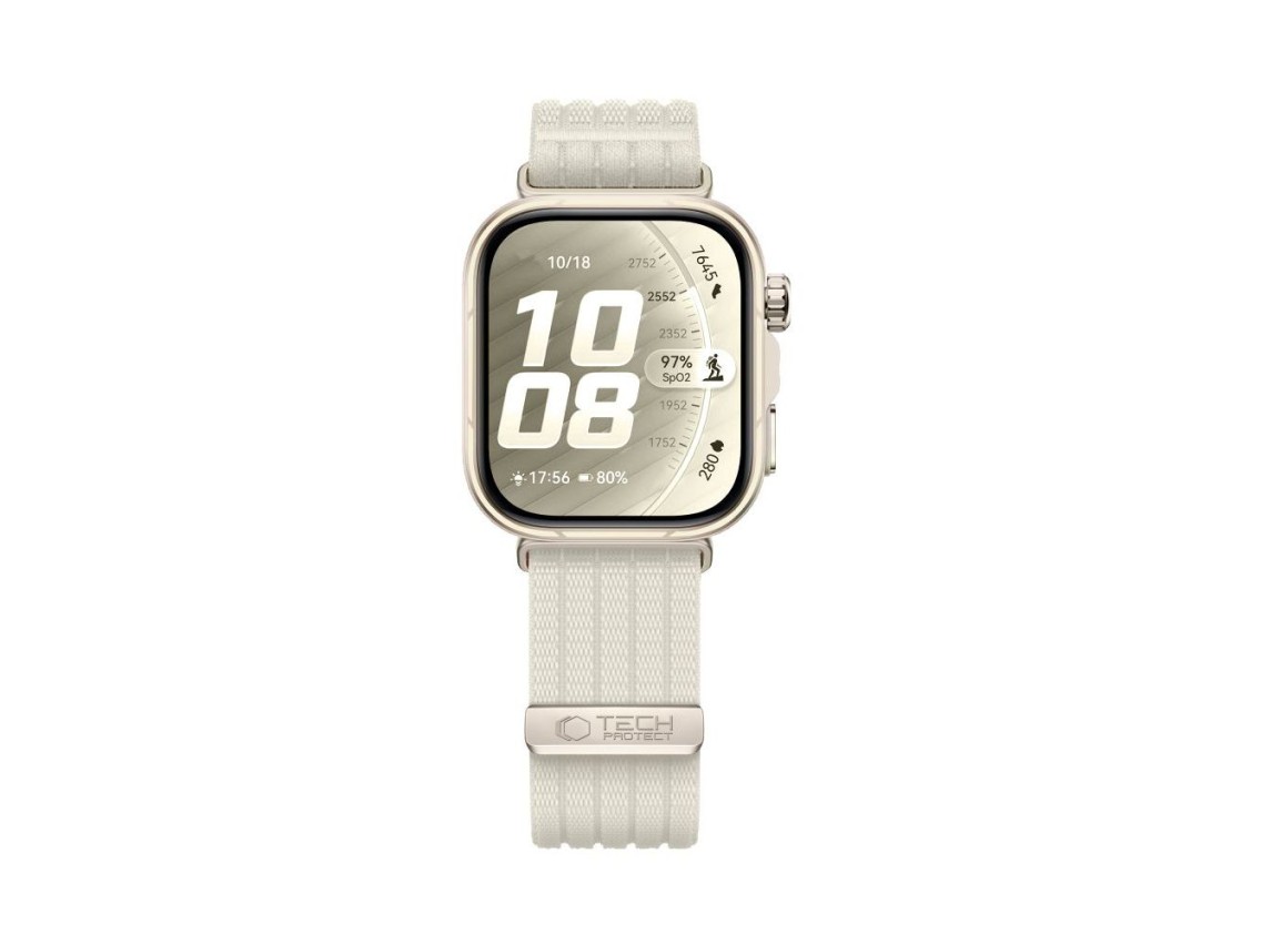 Tech-Protect Nylon Strap for Huawei Watch Fit 3 / 4 / 4 Pro / 5 / 5 Pro - White
