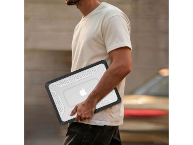 Tech-Protect Kevlar Pro Case for MacBook Neo 13" 2026 - Black and Clear