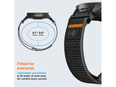 Spigen Athlex Air Strap for Garmin QuickFit 22mm - Black and Orange