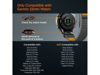 Cinta Spigen Athlex Air para Garmin QuickFit 22mm - Preta e Laranja