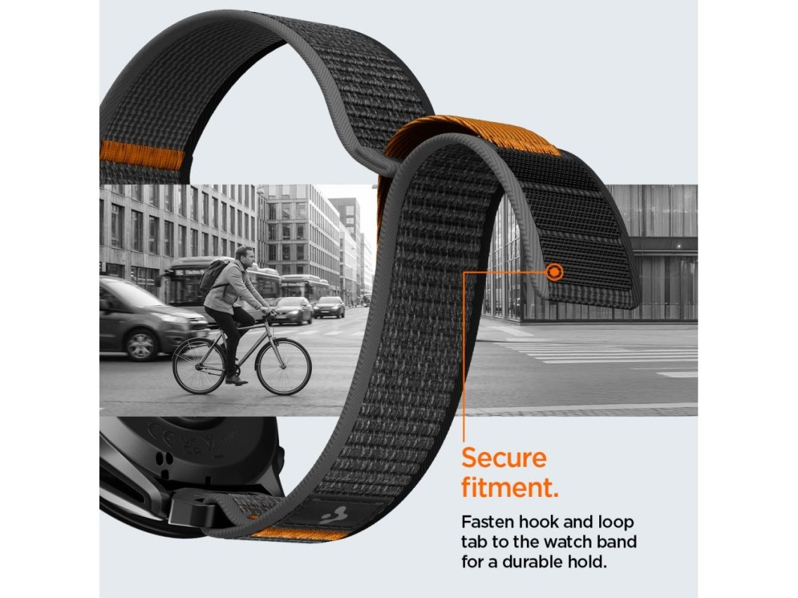 Cinta Spigen Athlex Air para Garmin QuickFit 22mm - Preta e Laranja