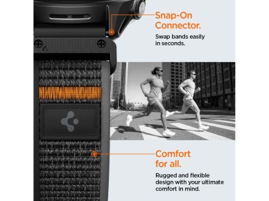 Spigen Athlex Air Strap for Garmin QuickFit 22mm - Black and Orange