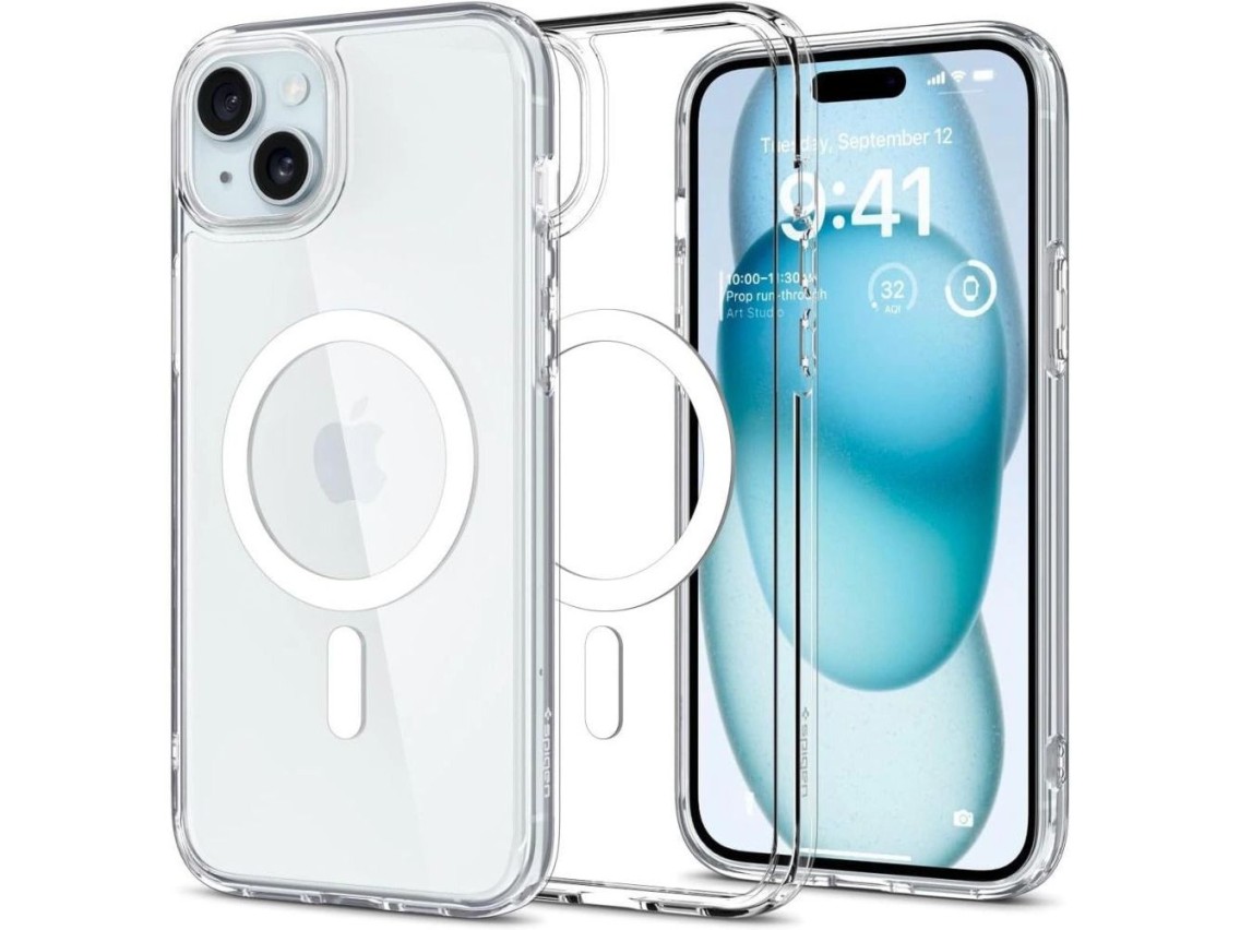 Capa Spigen Ultra Hybrid Mag com MagSafe para iPhone 15 - Branca