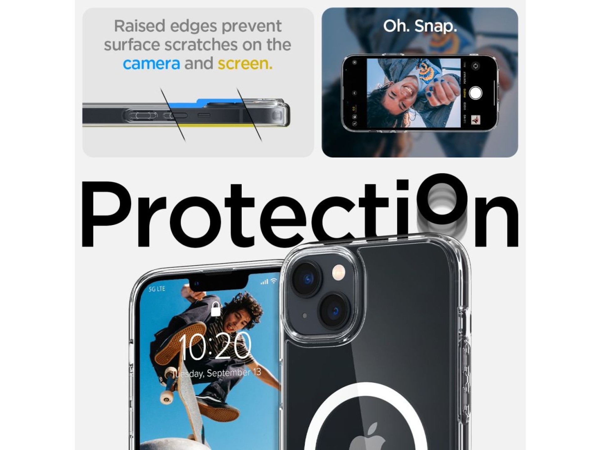 Capa Spigen Ultra Hybrid Mag com MagSafe para iPhone 14 - Transparente/Branca