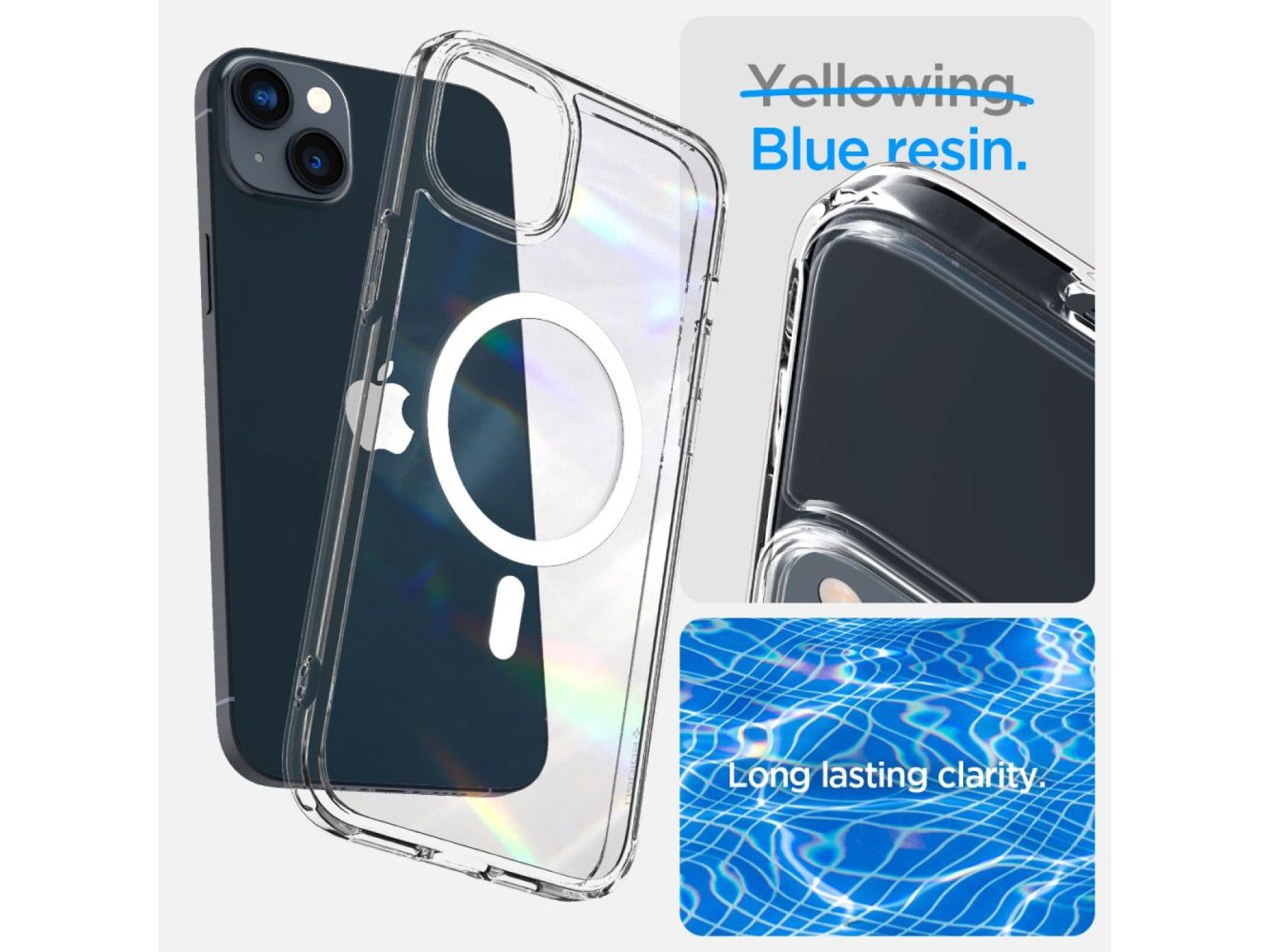 Capa Spigen Ultra Hybrid Mag com MagSafe para iPhone 14 - Transparente/Branca