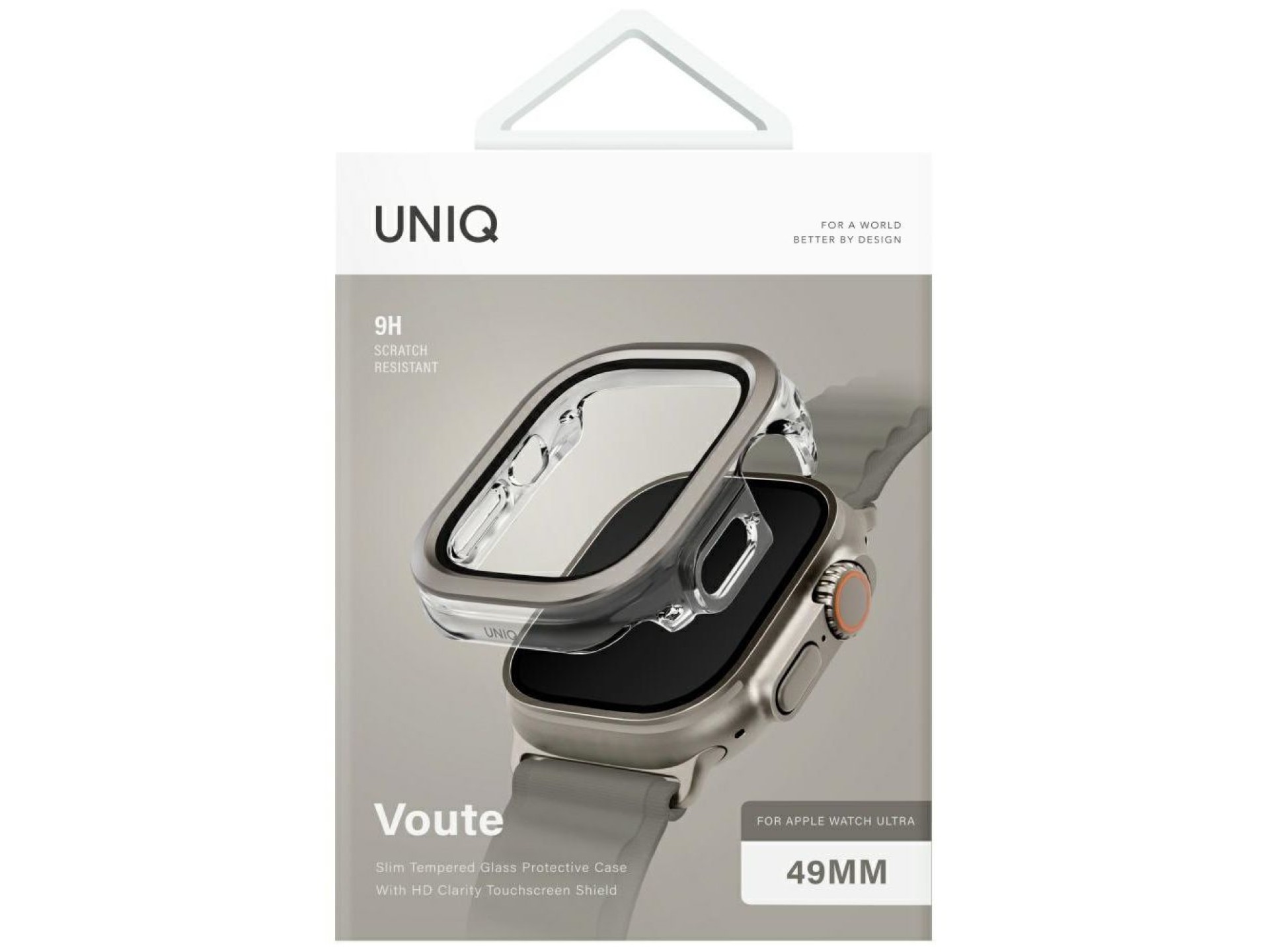 Capa Uniq Voute com vidro temperado para Apple Watch Ultra 49 mm - prata