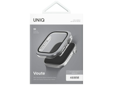 Uniq Voute tempered glass case for Apple Watch 10 46 mm - silver Uniq Voute tempered glass case for Apple Watch 10 46 mm - silver
