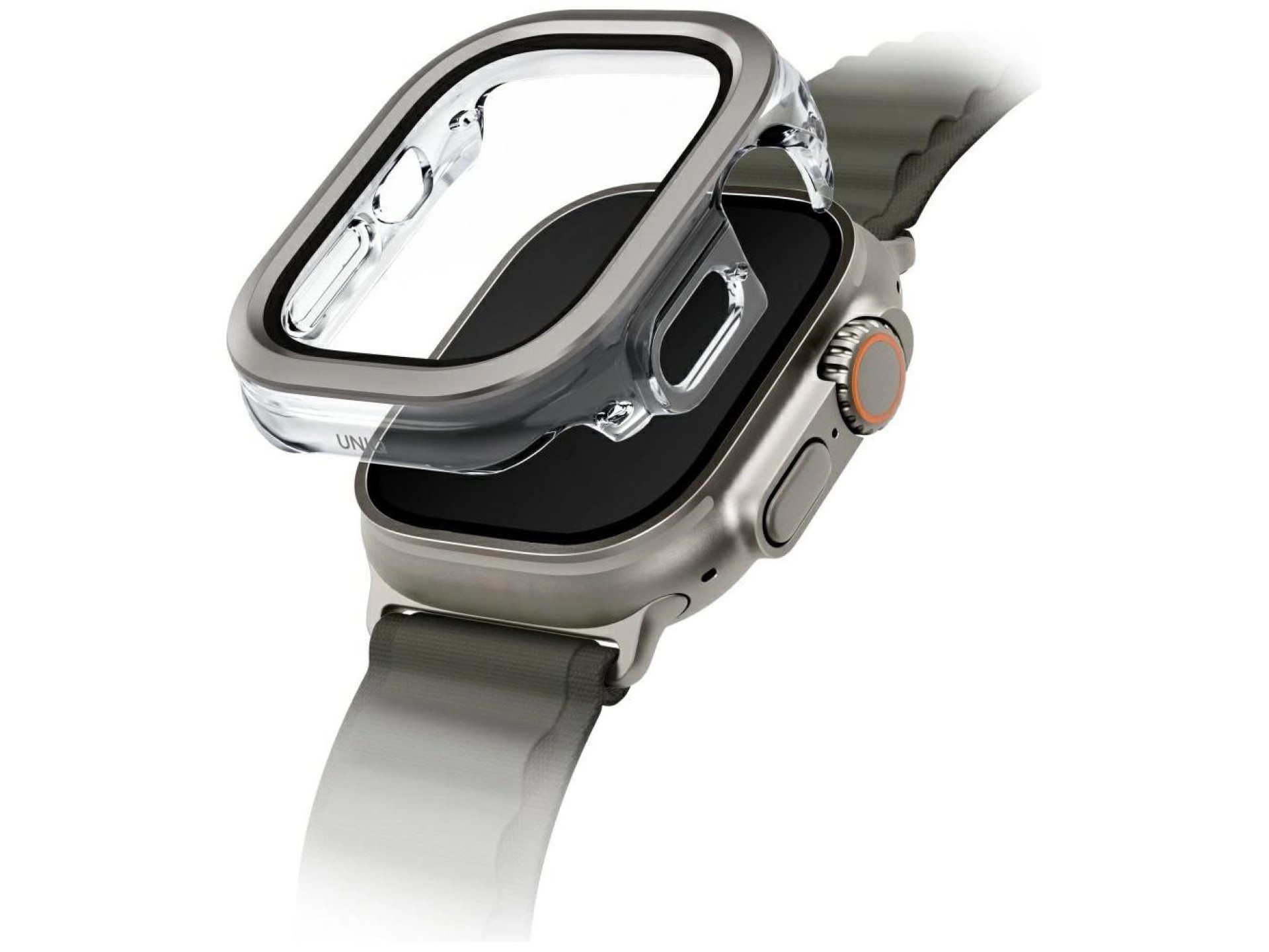 Capa Uniq Voute com vidro temperado para Apple Watch Ultra 49 mm - prata