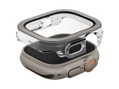 Funda Uniq Voute con cristal templado para Apple Watch Ultra de 49 mm - plateada Funda Uniq Voute con cristal templado para Apple Watch Ultra de 49 mm - plateada