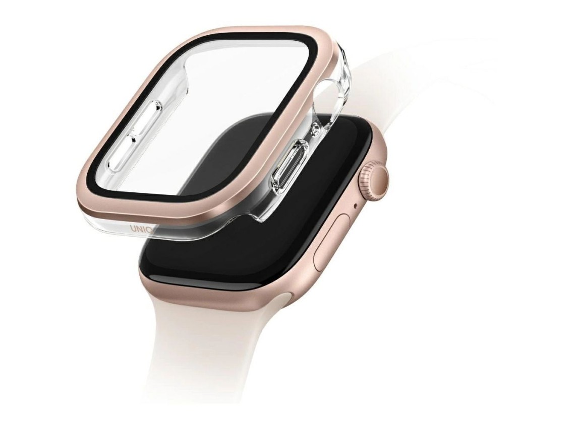 Capa de vidro temperado Uniq Voute para Apple Watch 10 46mm - Ouro Rosa