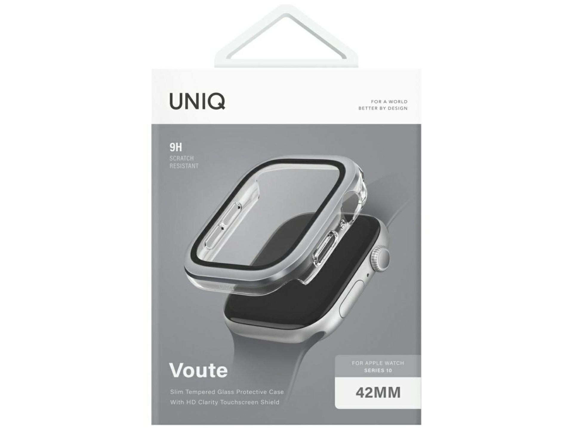 Capa de vidro temperado Uniq Voute para Apple Watch 10 de 42 mm - Prateada