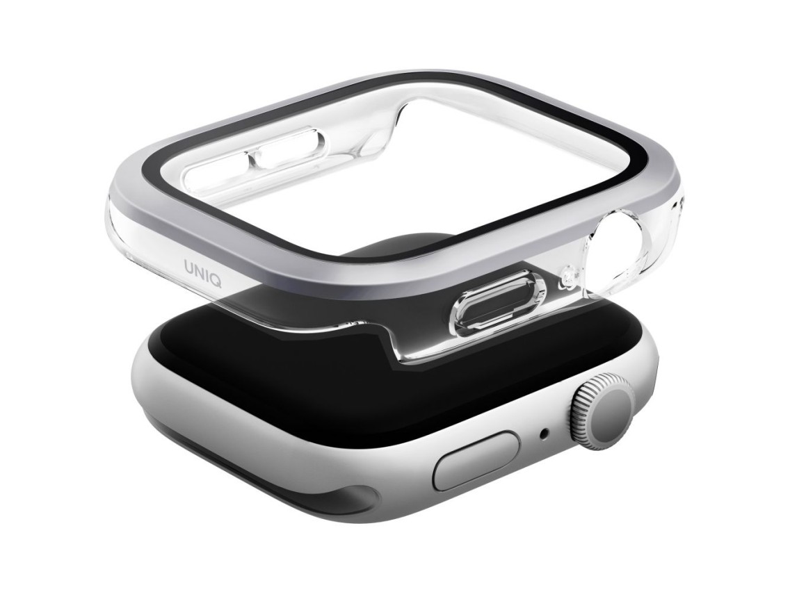 Uniq Voute tempered glass case for Apple Watch 10 46 mm - silver