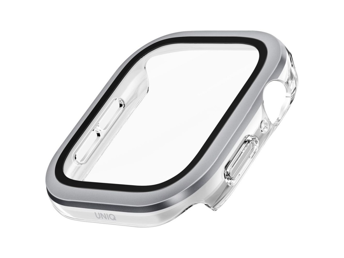 Uniq Voute tempered glass case for Apple Watch 10 46 mm - silver