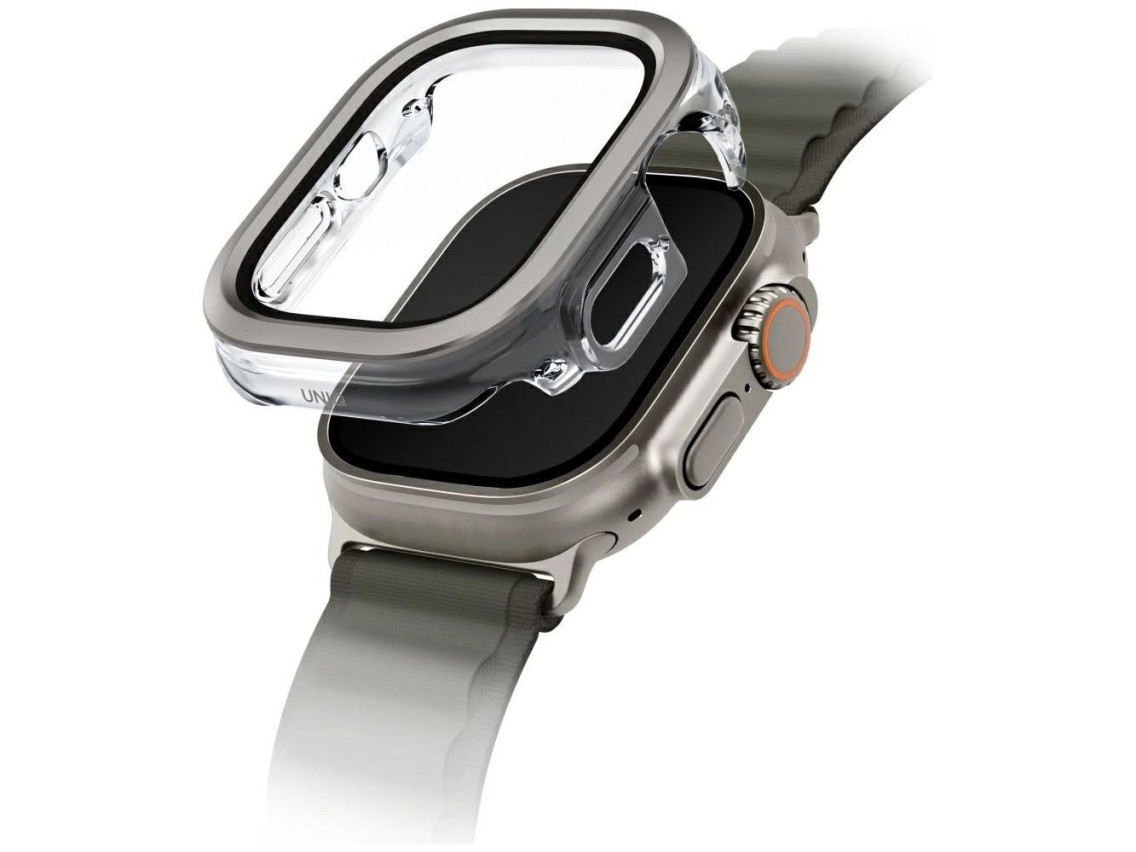 Capa Uniq Voute com vidro temperado para Apple Watch Ultra 49 mm - prata