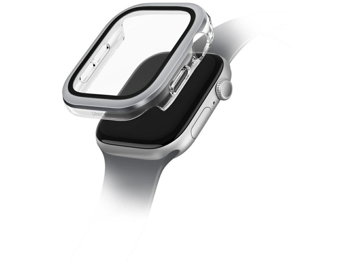 Uniq Voute tempered glass case for Apple Watch 10 46 mm - silver