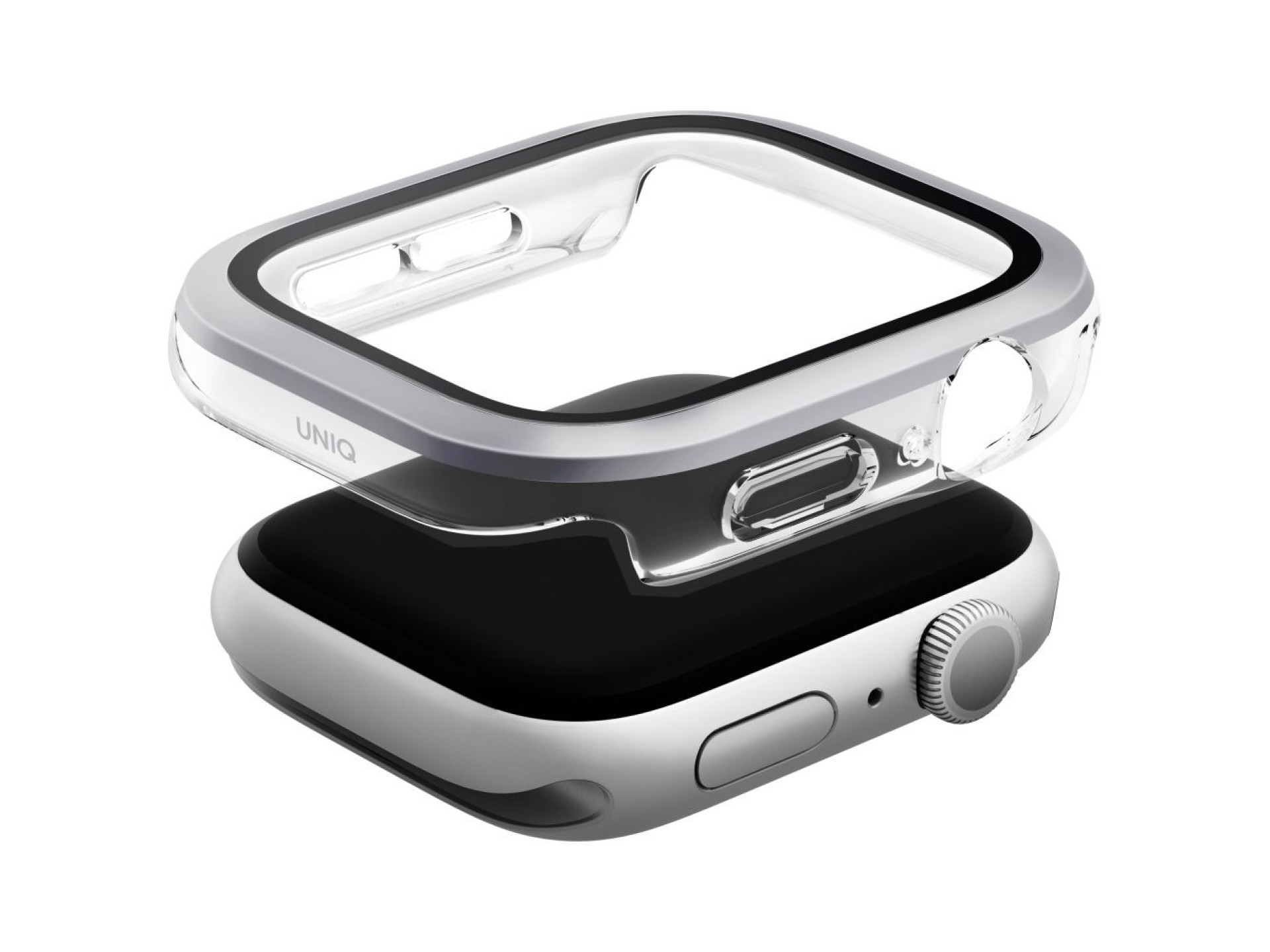 Capa de vidro temperado Uniq Voute para Apple Watch 10 46 mm - prata