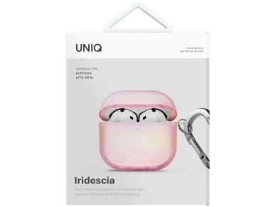 Funda colgante Uniq Iridescia para AirPods 4 - Rosa hologr�fico