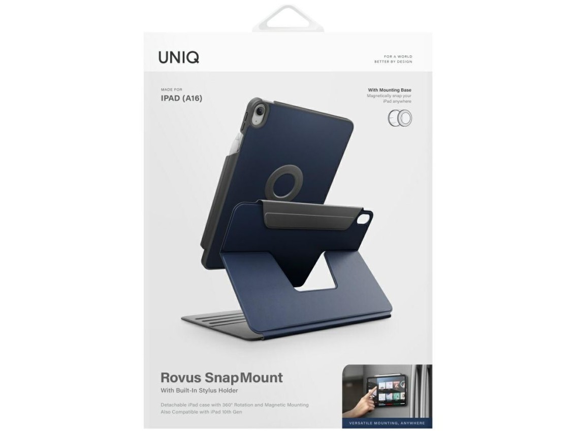 Funda Uniq Rovus Snapmount magnética giratoria 360° desmontable para iPad de 11" (2025) / iPad de 10