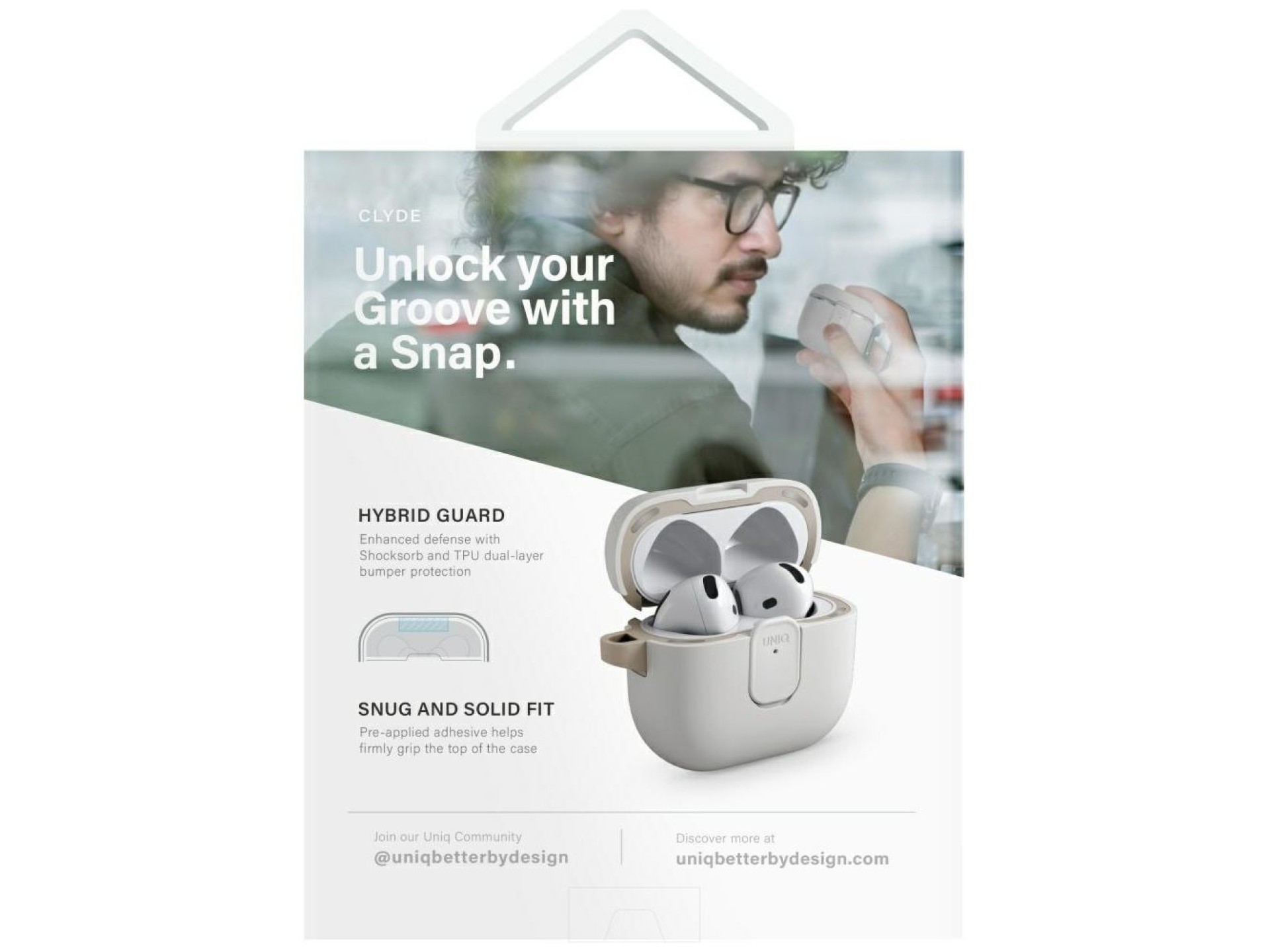 Capa Uniq Clyde Lock para AirPods 4 - Laranja