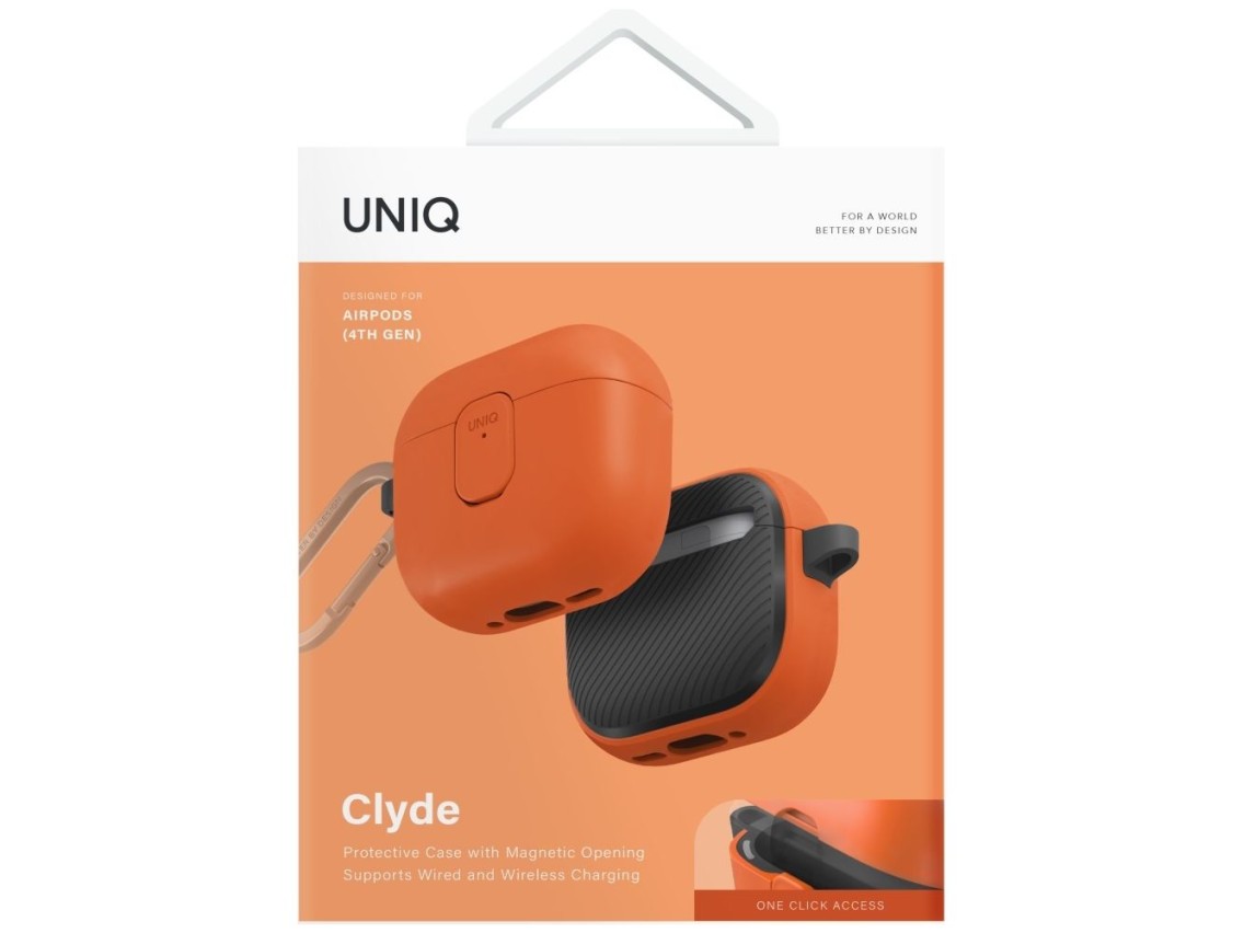 Funda Uniq Clyde Lock para AirPods 4 - Naranja