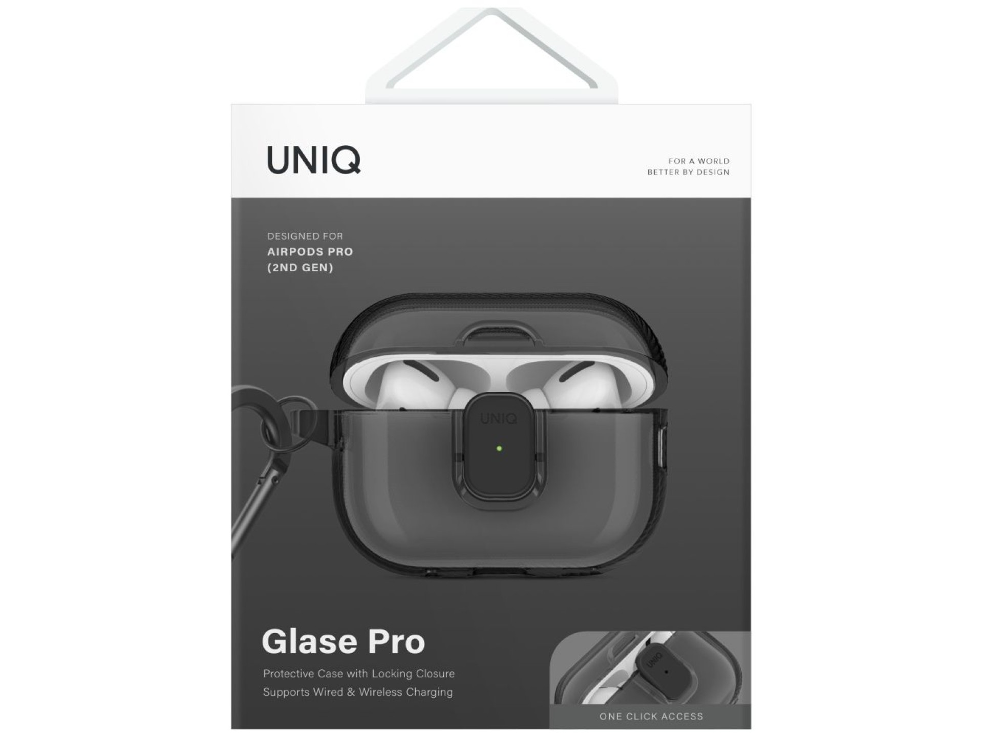 Uniq Glase Pro Case for AirPods Pro 2 - Black