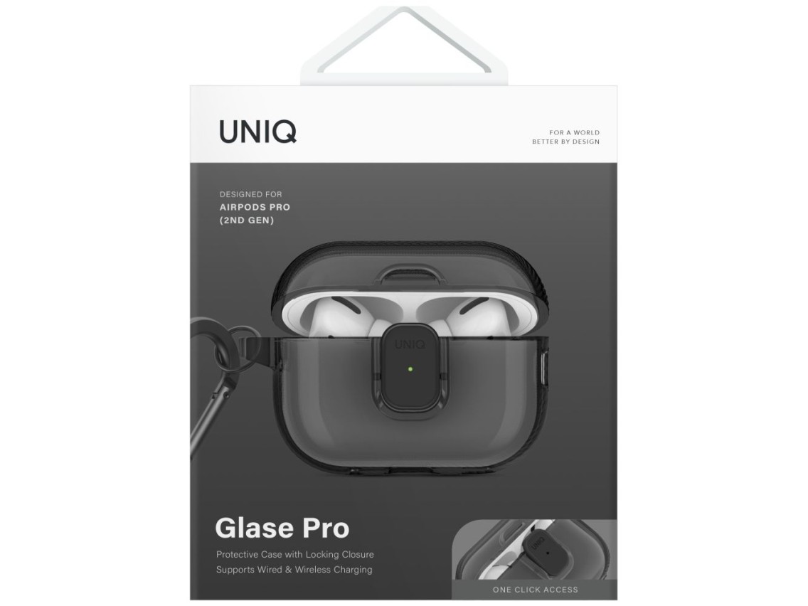 Capa Uniq Glase Pro para AirPods Pro 2 - Preta