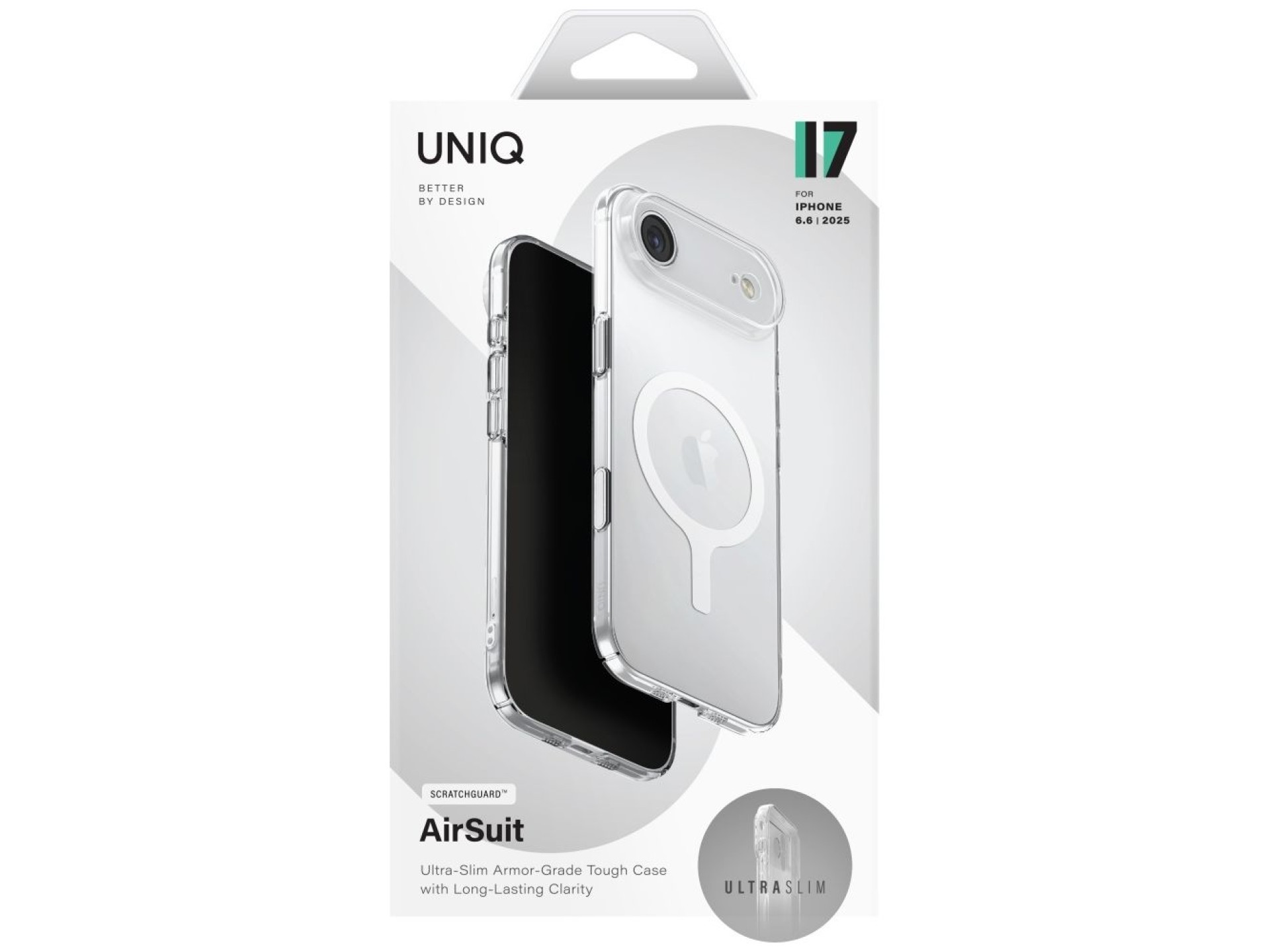 Funda Uniq Airsuit para iPhone 17 Air con carga Magclick - Transparente